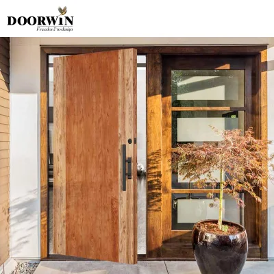 Manufacture Exterior Solid Customized Design Internal Interior Arched Entry Wood Main Door