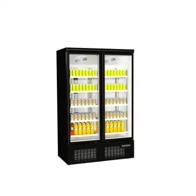 Convenience Store Glass Door Commercial Refrigerator Freezer Vertical