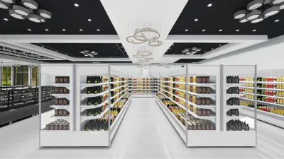 Ustom Supermarket Shop Design Service 3D Rendering Shop Design Refrigerator