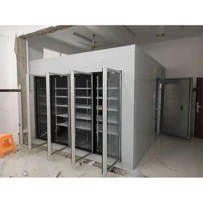 PU Sandwich Panel Glass Door Walk in Cooler Freezer Cold Storage Room Display Cold Room for Supermarket