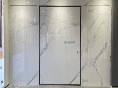 Sixinalu House Main Gate Design Latest Custom Build Aluminum Profile Decorative Aluminum Panel Building Material Modern Slate Panel Security Front Entrance Door