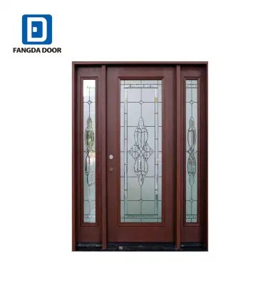 Fangda Modern House Entrance Main Fiberglass Entry Door Designs with Sidelights