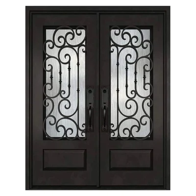 Wholesale Prices Villa House Outdoor Decorative Wrought Iron Front Entry Doors for Villa Hotel Project