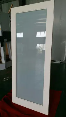 Marriott White Painted Laminated Glass Sliding Barn Door Style for Bathroom Entry Door