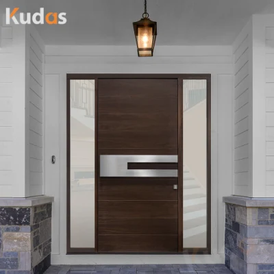 Kudas Extra Large Modern Front Entrance Exterior Solid Wooden Pivot Entry Door for Villa