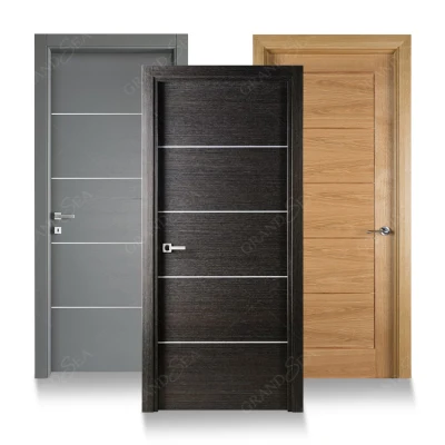 Custom Composite Teak Modern Plywood Main Internal Room Flush Panel Fire Rated MDF Timber WPC Solid Interior Hard PVC Wooden Door