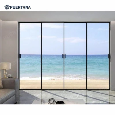 Interior Internal Indoor Metal Crittall Style Steel Door Sliding Glass Wall for Room Divider