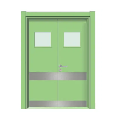 Antibacterial Laminated Hospital Wooden Door Entry Clinic Patient Room Door with Glass