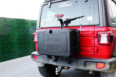 4X4 off-Road Vehicle Exterior Accessories Aluminum Alloy Tail Gate Storage Box Spare Wheel Replacement for Jeep Wrangler Jl Jk Tank300