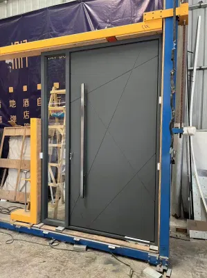 10% off Wholesale Entry Modern Interior Exterior Design Main Front Iron Single Double Gate Entrance Security Residence Metal Iron New Steel Modern Pivot Door