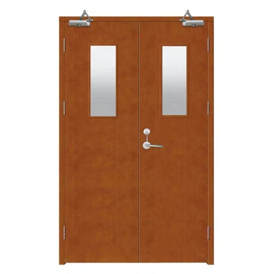 Certified Fire Rated Wooden Interior School Classroom Door with Glass Window