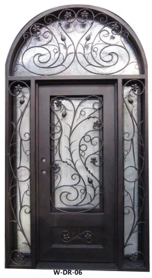 Antique Color Wrought Front Entry Iron Steel Metal Security Double Single Door
