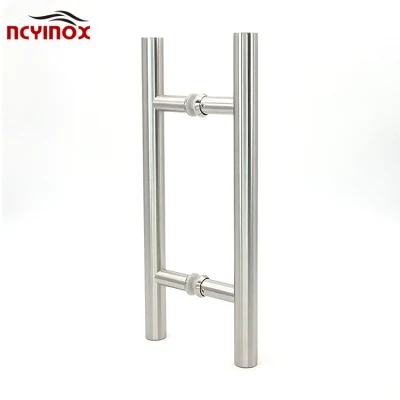 D Shape Round Bar Wooden Door Handles Aluminum Front Main Door Stainless Steel Black Pull Glass Door Handle