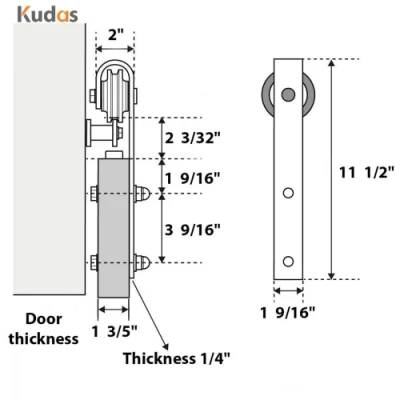 Low Profile Glass Barndoor Pocket Exterior Wood Frame Barn Exit Door with Hardware