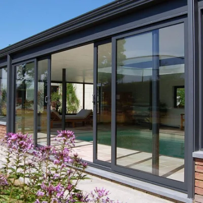 Foshan Hanse Custom Aluminum Sliding Door Noiseless Double Glass Exterior Aluminum Sliding Doors