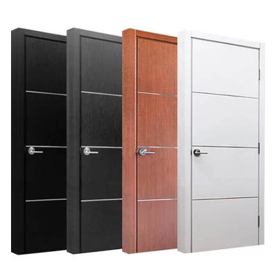 Interior Bedroom Veneer MDF Wooden Timber Door Modern Walnut Solid Wood Doors Designs