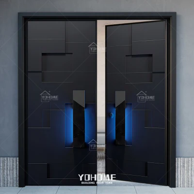 China Top Manufacturer Custom Double Entry Modern Door Entrance Doors Exterior Double Modern House Front Double Door Design Main Door Designs Double Front Doors
