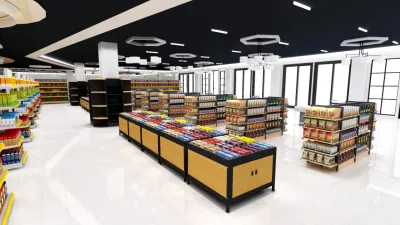 Ustom Supermarket Shop Design Service 3D Rendering Shop Design Refrigerator