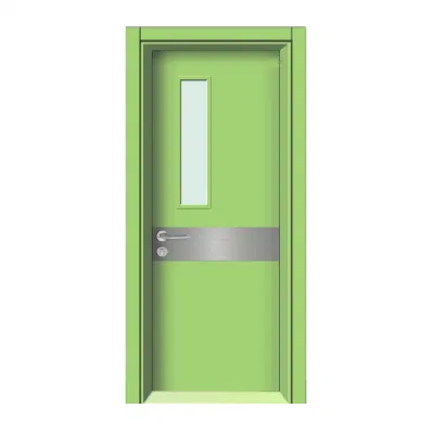 Antibacterial Laminated Hospital Wooden Door Entry Clinic Patient Room Door with Glass