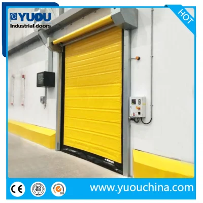 Industrial Automatic Thermal Insulated PVC Fabric Freezer Room High Speed Overhead Rolling Rapid Roll up Fast Acting Roller Shutter Doors for Cold Storage
