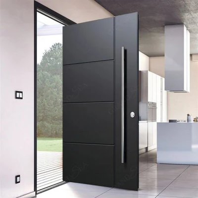 Wholesale Price Exterior Main Entrance Security Stainless Steel Front Tempered Glass Modern Pivot Doors