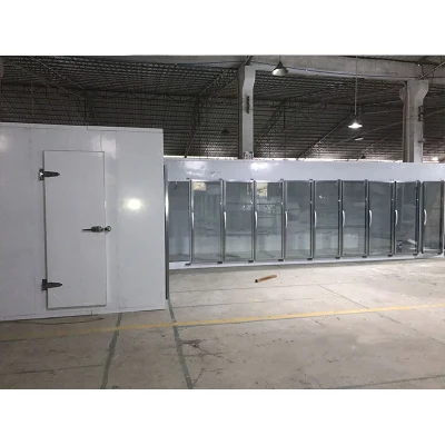 PU Sandwich Panel Glass Door Walk in Cooler Freezer Cold Storage Room Display Cold Room for Supermarket
