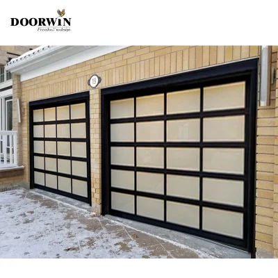 2022 Doorwin Texas Hot Sale Villa Architecture Modern Style Aluminum and Glass Automatic Modern Roll up Garage Doors