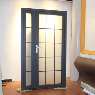 Aluminum Double Entry Door Flush Door with Sidelights and Transom