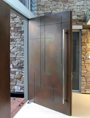 Residential Custom Mahogany Modern design Solid Wood Pivot Entry Doors