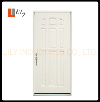 Front Entry Metal Door with Primed White modern Craftsman Design