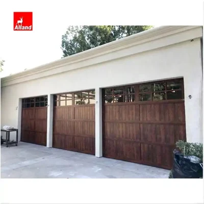 Professional Manufacturer Custom Color Grey Appearance Garage Doors Solid Wood