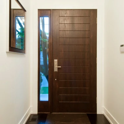 Wholesale Tempered Glass Inserts Solid Double Wood Doors Exterior