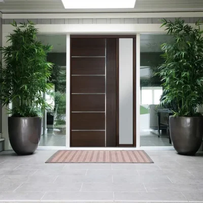 Luxury Style Security Exterior Solid Wood Pivot Entry Front Door with Sidelights