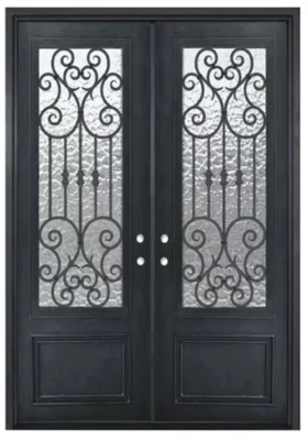 Antique Color Wrought Front Entry Iron Steel Metal Security Double Single Door
