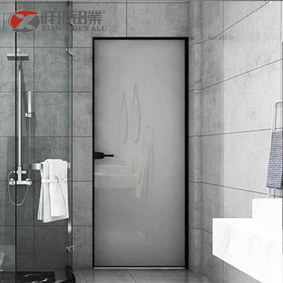 Modern Design Bathroom Glass Door Shower Room Aluminum Door for Wc Toilet Room Interior Bathroom Hinged Doors