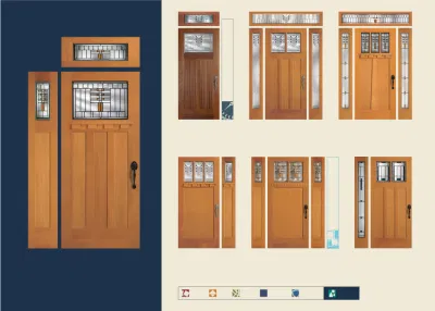36 in. X 80 in. 6-Lite Clear Glass with Dentil Shelf Wood Front Door Slab