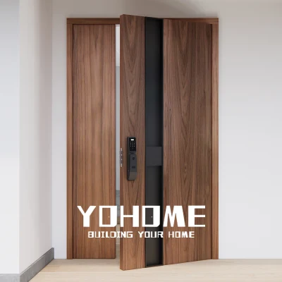 China Top Manufacturer Custom Exterior Doors Residential Front Door for House Wood Entrance Door Security Entry Pivot Solid Wood Door