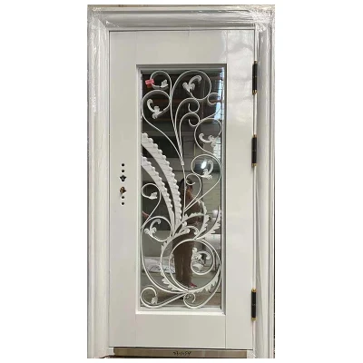 Security Modern Style Single Exterior Wrought Iron Front Door