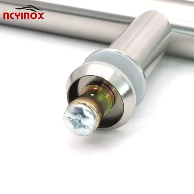 D Shape Round Bar Wooden Door Handles Aluminum Front Main Door Stainless Steel Black Pull Glass Door Handle