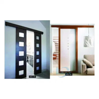 Interior Double Sliding Wooden Barn Door Solid Wood Sliding Door