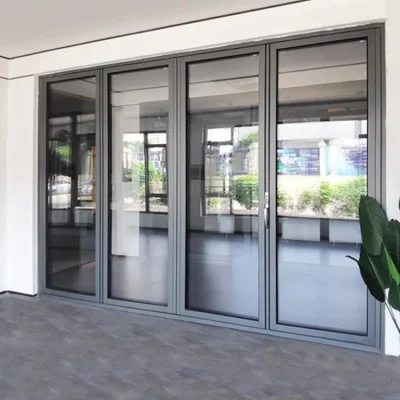 5 Year Warranty Wholesale Exterior Patio Black Folding Aluminum Frame Glass Stack Bifold Door