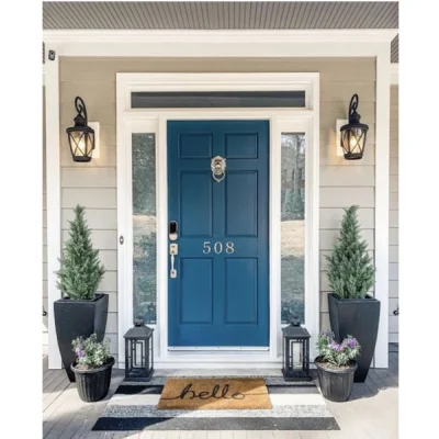 Cbmmart Luxury Style Security Exterior Solid Wood Pivot Entry Front Door with Sidelights
