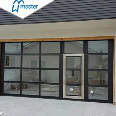 Master Well New Design Modern Aluminum Tempered Full View Glass Garage Door Price Mirror Plexiglass Panel Garage Doors