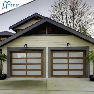 Master Well New Design Modern Aluminum Tempered Full View Glass Garage Door Price Mirror Plexiglass Panel Garage Doors
