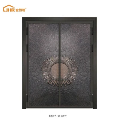 Modern Villa Exterior Glass Wood Black Front Main Entry Doors