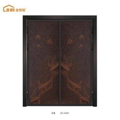 Modern Villa Exterior Glass Wood Black Front Main Entry Doors