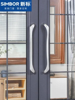 Simbor Modern Double Aluminum Front Exterior Door Smart Front Entrance Casement Door Villa Apartment House Front Entry Door