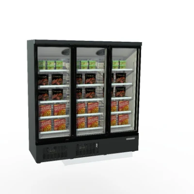 Convenience Store Glass Door Commercial Refrigerator Freezer Vertical