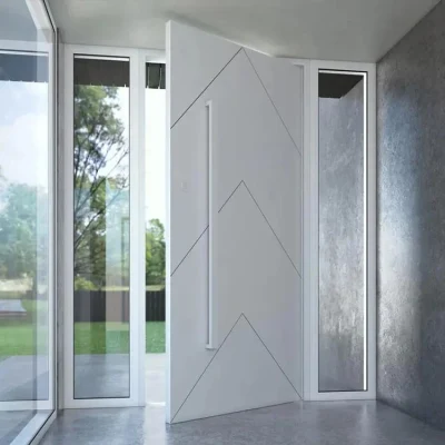 Luxury Style Security Exterior Solid Wood Pivot Entry Front Door with Sidelights