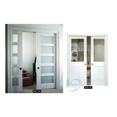 Interior Double Sliding Wooden Barn Door Solid Wood Sliding Door